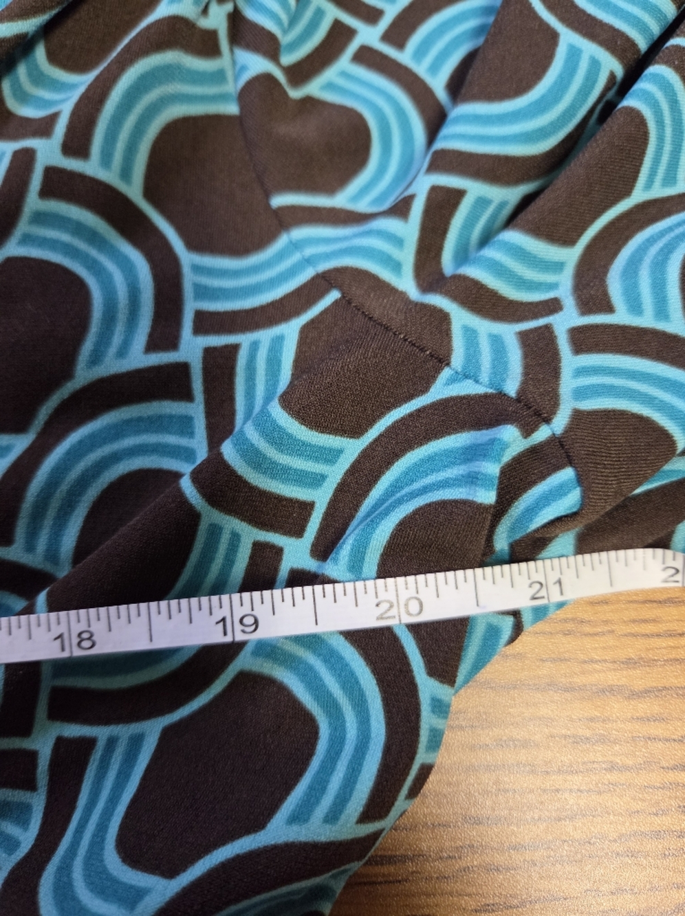 Apt.9 Retro Geometric Blue & Black Wrap Top with Belt Size XL - Picture 6 of 7